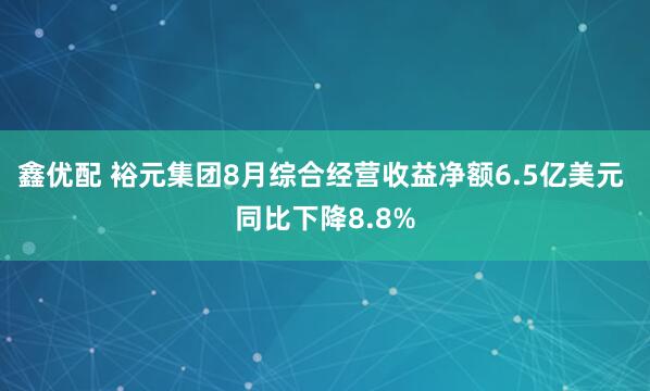 鑫优配 裕元集团8月综合经营收益净额6.5亿美元 同比下降8.8%